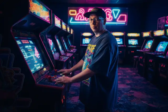 KI-Stil Arcade 90er — Beispielbild der KI-Fotobox