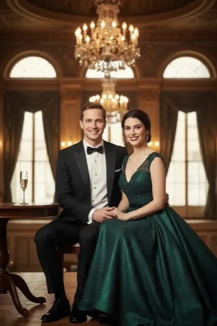 KI-Verwandlung im Stil Black Tie Gala