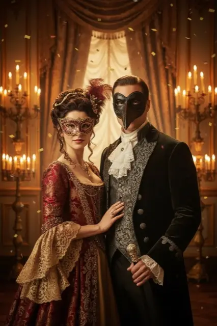 KI-Verwandlung im Stil Masquerade Ball