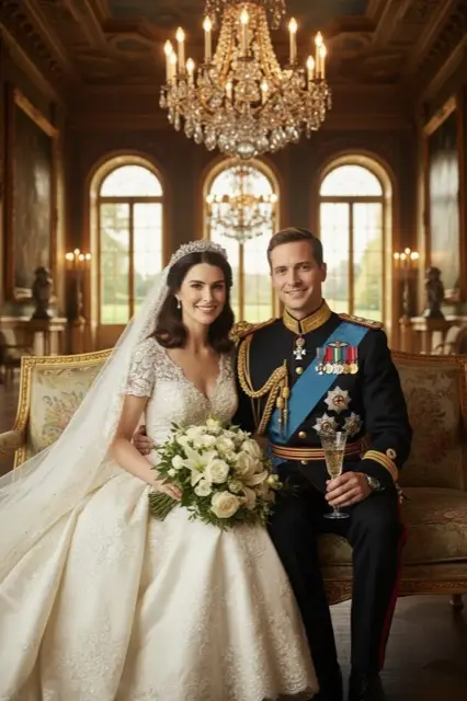 KI-Verwandlung im Stil Royal Wedding