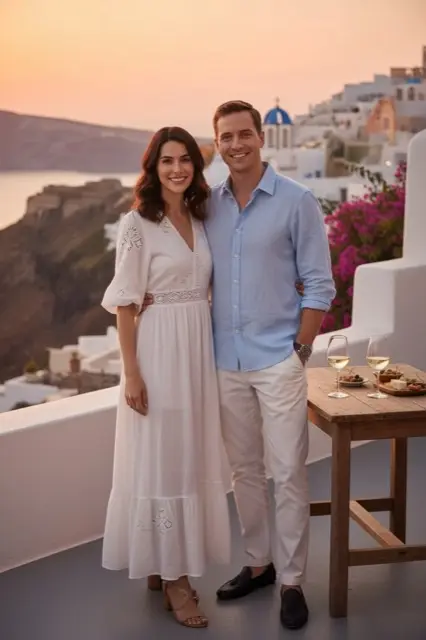 KI-Stil Santorini — Beispielbild der KI-Fotobox