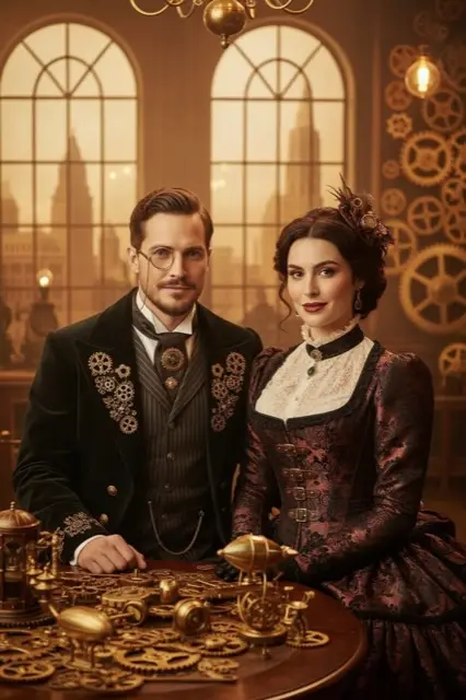 KI-Verwandlung im Stil Steampunk