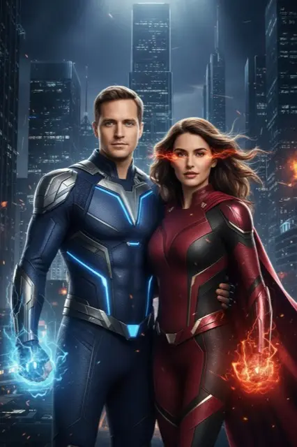KI-Verwandlung im Stil Superhero